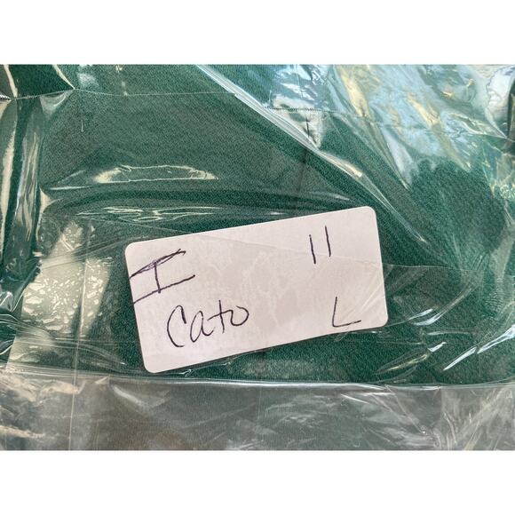 Cato Top Women Large Kelly Green Dolman Sleeve Twist Front Dressy Holiday Slinky - Picture 12 of 12